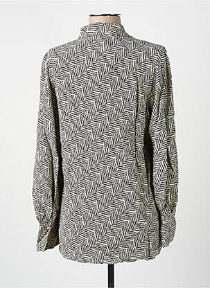 Chemisier tissage crêpe manches longues noir DIEGA femme