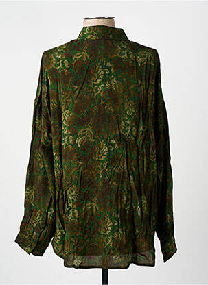 Chemisier imprimé fantaisie manches longues vert HOD femme