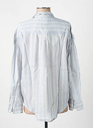 Chemisier tissage popeline manches longues bleu SWILDENS femme