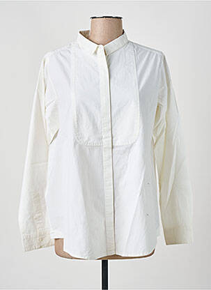 Chemisier tissage popeline manches longues blanc SWILDENS femme