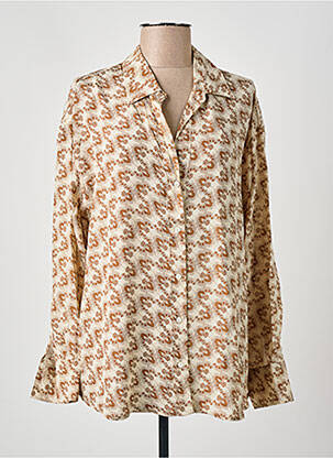 Chemisier tissage crêpe manches longues beige DIEGA femme