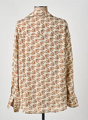 Chemisier tissage crêpe manches longues beige DIEGA femme