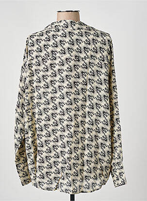 Chemisier tissage crêpe manches longues noir DIEGA femme