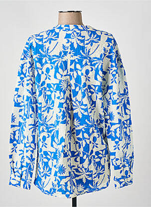 Blouse imprimé fantaisie manches longues bleu CHLOÉ STORA femme