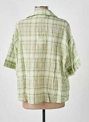Blouse légère et transparente manches courtes vert DIEGA femme