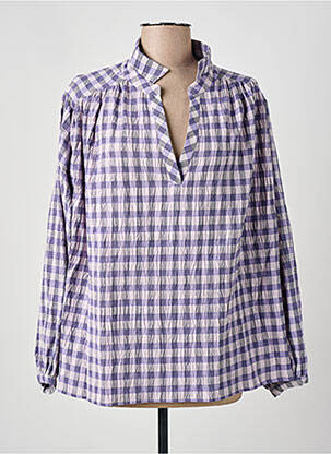 Chemisier tissage crêpe manches longues violet CHLOÉ STORA femme