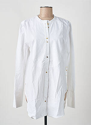 Tunique manches longues fermeture boutonnée sur le devant blanc SWILDENS femme