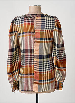 Blouse fermeture boutonnée au dos manches longues marron SECOND FEMALE femme