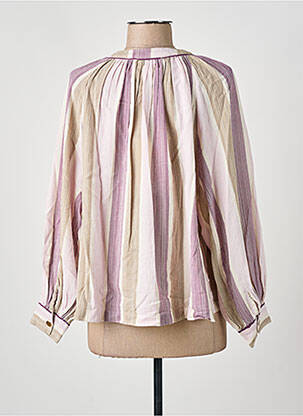 Chemisier tissage crêpe manches longues violet BELLE PIÈCE femme