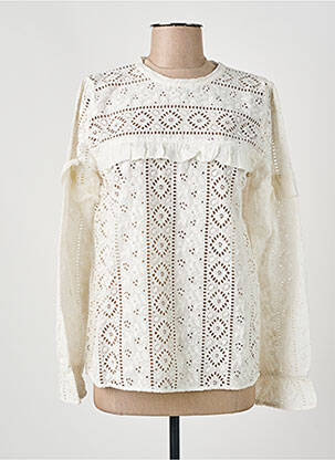 Blouse légère et transparente manches longues blanc LEON & HARPER femme