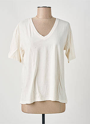 T-shirt imprimé fantaisie manches courtes beige SWILDENS femme