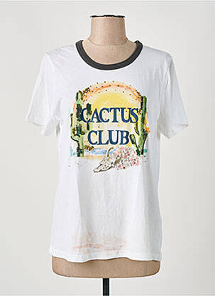 T-shirt coupe droite manches courtes blanc LEON & HARPER femme