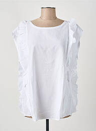 Top coupe cintrée sans manche blanc HARTFORD femme