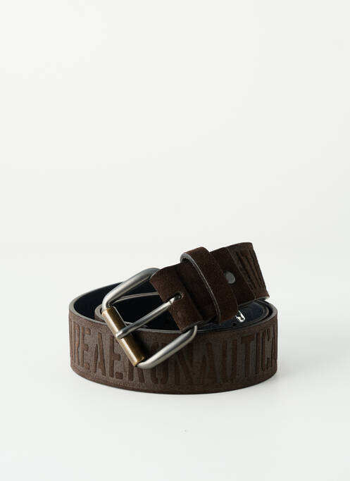 Ceinture coutures renforcées marron AERONAUTICA homme