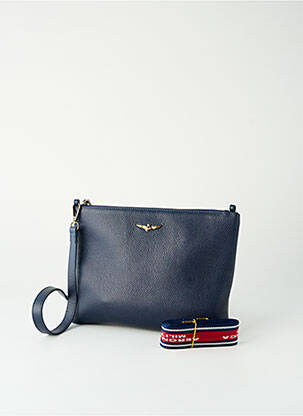 Pochette effet matière satinée bleu AERONAUTICA femme