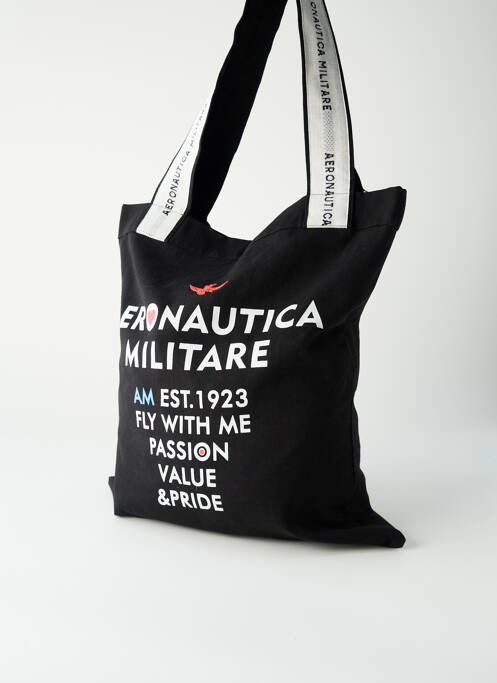 Sac poignée 2 anses de portée noir AERONAUTICA femme