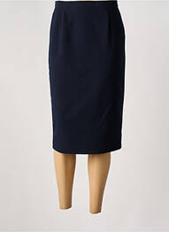Jupe mi-longue taille à pinces bleu WEINBERG femme