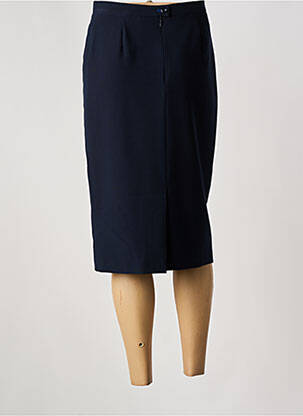 Jupe mi-longue taille à pinces bleu WEINBERG femme