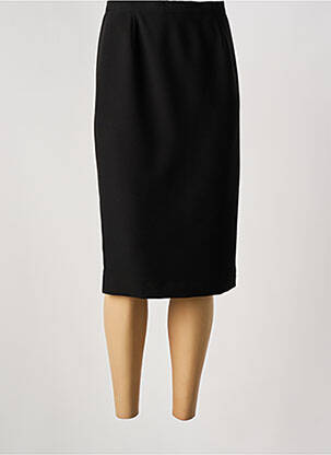 Jupe mi-longue taille à pinces noir WEINBERG femme