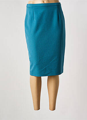 Jupe mi-longue taille à pinces bleu PAUPORTÉ femme