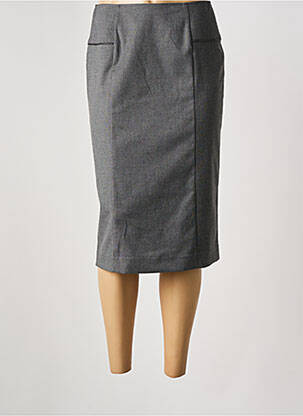 Jupe mi-longue stretch gris WEINBERG femme