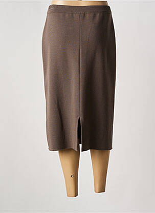 Jupe mi-longue coupe droite marron PAUPORTÉ femme