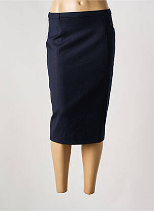 Jupe mi-longue coupe droite bleu WEINBERG femme