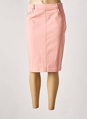 Jupe mi-longue coupe droite rose WEINBERG femme