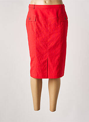 Jupe mi-longue taille à pinces rouge PAUPORTÉ femme