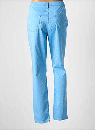 Pantalon slim tissage popeline taille normale bleu WEINBERG femme