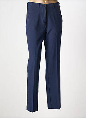 Pantalon droit tissage crêpe taille haute bleu WEINBERG femme