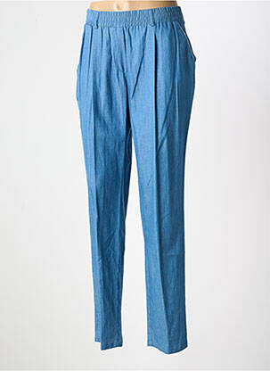 Pantalon droit taille haute taille haute bleu SOLRIEU femme
