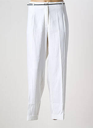 Pantalon droit tissage crêpe taille haute blanc WEINBERG femme