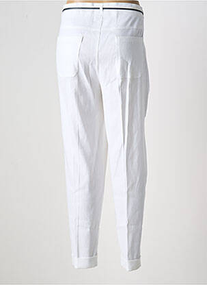 Pantalon droit taille à pinces taille haute blanc WEINBERG femme