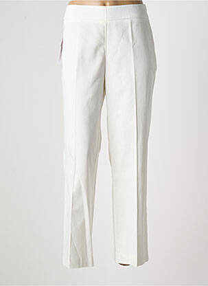 Pantalon droit tissage popeline taille haute blanc WEINBERG femme