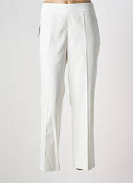 Pantalon droit tissage popeline taille haute blanc WEINBERG femme