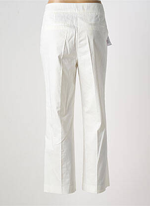 Pantalon droit tissage popeline taille haute blanc WEINBERG femme
