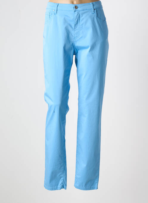 Pantalon slim tissage popeline taille normale bleu WEINBERG femme