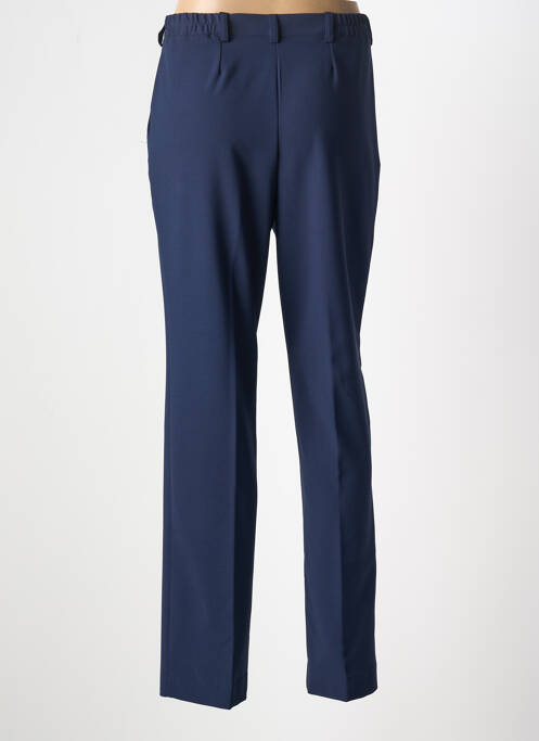 Pantalon droit tissage crêpe taille haute bleu WEINBERG femme