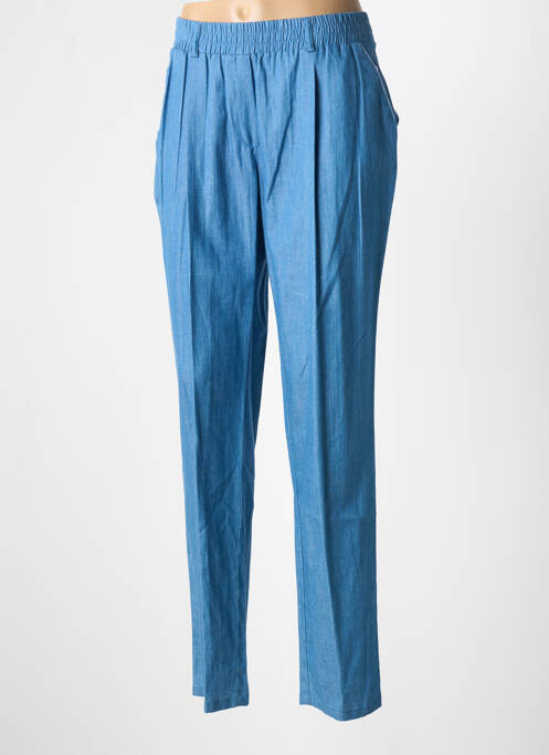 Pantalon droit taille haute taille haute bleu SOLRIEU femme