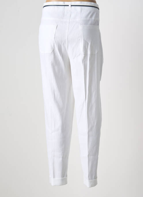 Pantalon droit tissage crêpe taille haute blanc WEINBERG femme