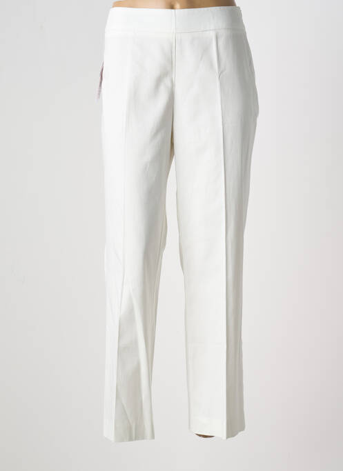Pantalon droit tissage popeline taille haute blanc WEINBERG femme