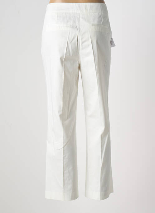 Pantalon droit tissage popeline taille haute blanc WEINBERG femme