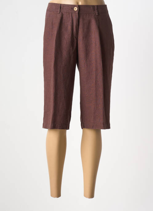 Bermuda taille haute taille haute marron TERRE DE FÉES femme