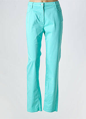 Pantalon slim tissage popeline taille normale bleu PAUPORTÉ femme