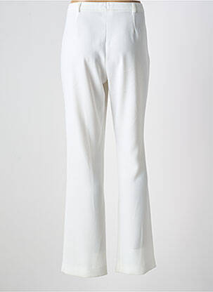 Pantalon droit tissage crêpe taille haute beige WEINBERG femme