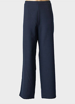 Pantalon droit tissage popeline taille haute bleu WEINBERG femme