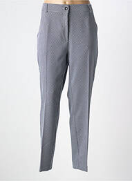 Pantalon chino fermeture zippée sous rabat boutonné taille normale bleu WEINBERG femme