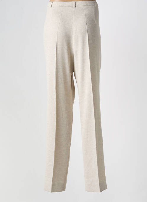 Pantalon droit fermeture zippée sous rabat boutonné taille normale beige PAUPORTÉ femme