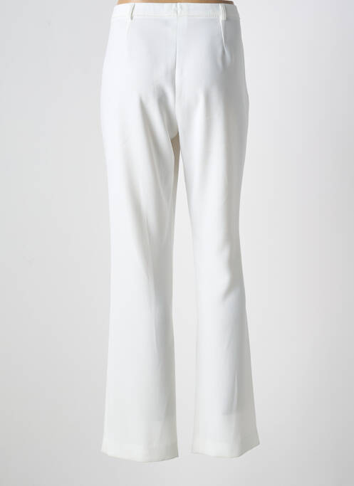 Pantalon droit tissage crêpe taille haute beige WEINBERG femme